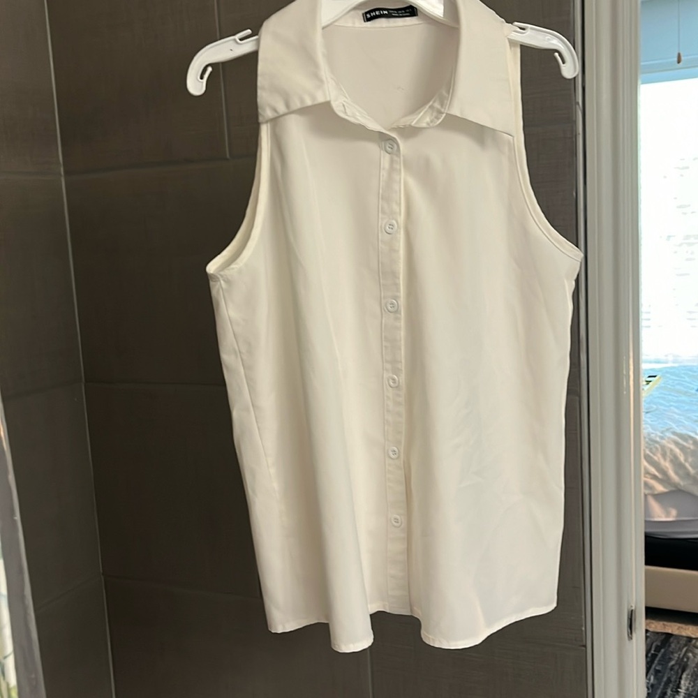 White collared tank top